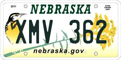 NE license plate XMV362