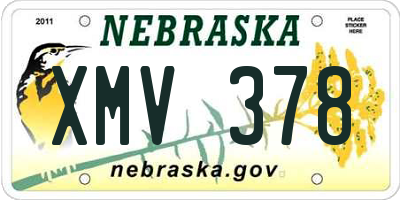 NE license plate XMV378