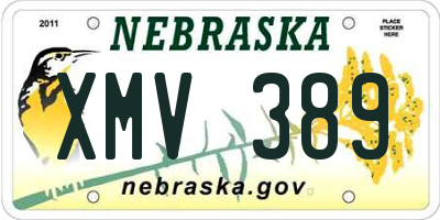 NE license plate XMV389