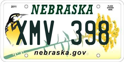NE license plate XMV398