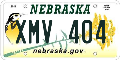 NE license plate XMV404