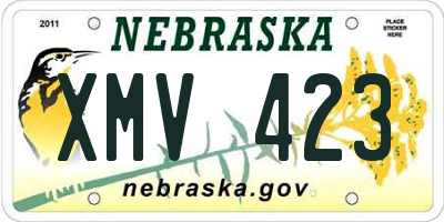 NE license plate XMV423