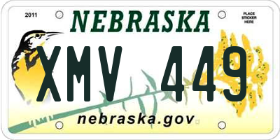 NE license plate XMV449