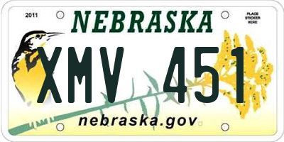 NE license plate XMV451