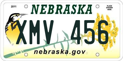 NE license plate XMV456