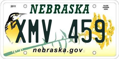 NE license plate XMV459