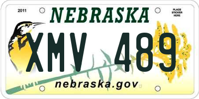 NE license plate XMV489