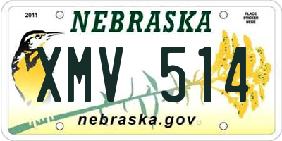 NE license plate XMV514