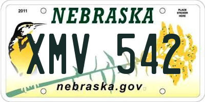 NE license plate XMV542