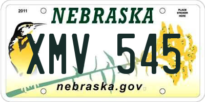 NE license plate XMV545