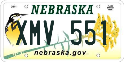 NE license plate XMV551