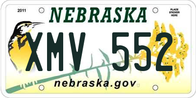 NE license plate XMV552