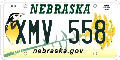 NE license plate XMV558