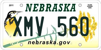 NE license plate XMV560