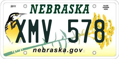 NE license plate XMV578