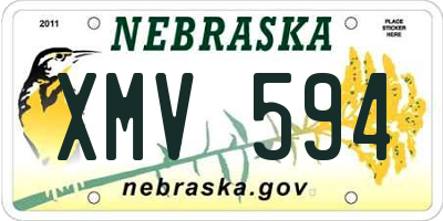 NE license plate XMV594
