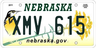 NE license plate XMV615