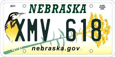 NE license plate XMV618