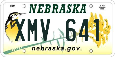 NE license plate XMV641