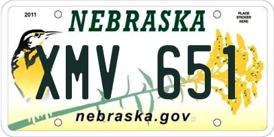 NE license plate XMV651