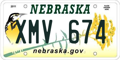 NE license plate XMV674