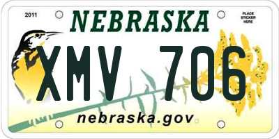 NE license plate XMV706