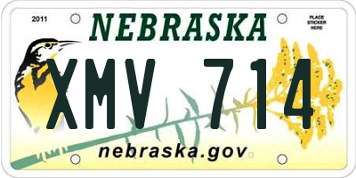 NE license plate XMV714