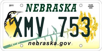 NE license plate XMV753