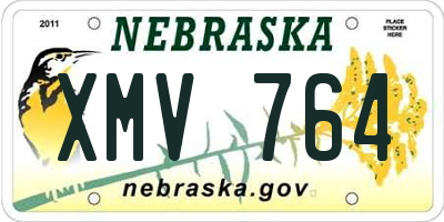 NE license plate XMV764