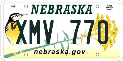 NE license plate XMV770