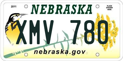 NE license plate XMV780