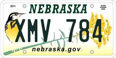 NE license plate XMV784