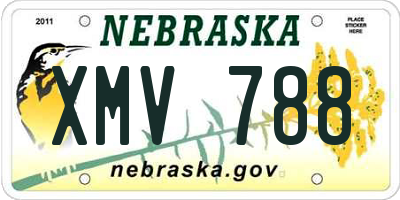 NE license plate XMV788