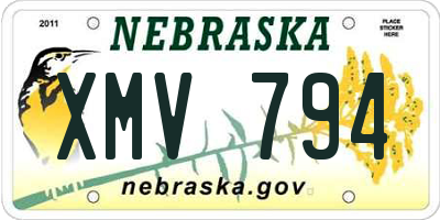 NE license plate XMV794