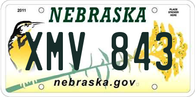 NE license plate XMV843