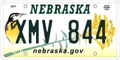 NE license plate XMV844