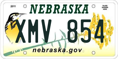 NE license plate XMV854