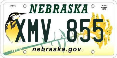 NE license plate XMV855