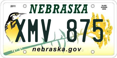 NE license plate XMV875