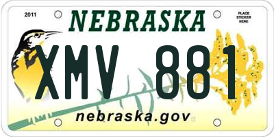NE license plate XMV881
