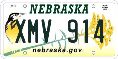 NE license plate XMV914