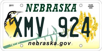 NE license plate XMV924