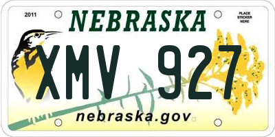 NE license plate XMV927