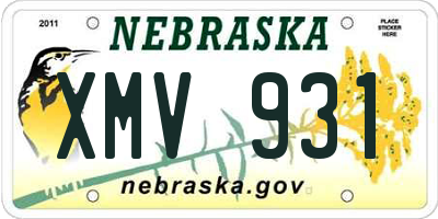 NE license plate XMV931