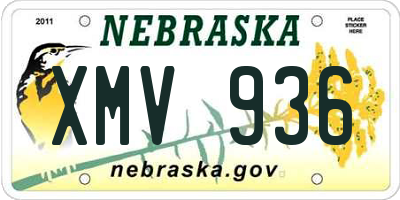 NE license plate XMV936