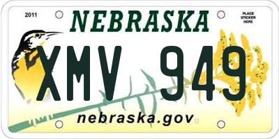 NE license plate XMV949