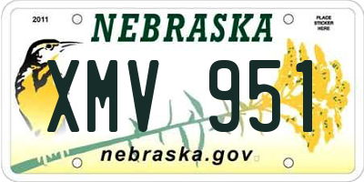 NE license plate XMV951