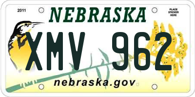 NE license plate XMV962