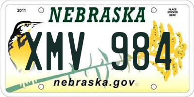NE license plate XMV984