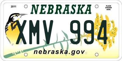 NE license plate XMV994